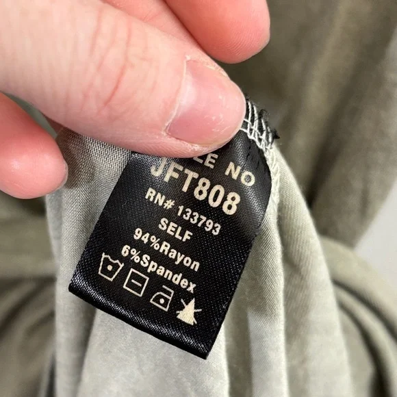 bundle 3 or more POL Green Fitted Ribbed Short Sleeve Tee - Picture 4 of 4